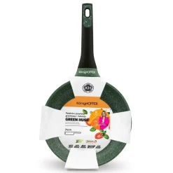 KönigHOFFER GREEN HUSK Patelnia granitowa 24 cm + pokrywka szklana TADAR / indukcja