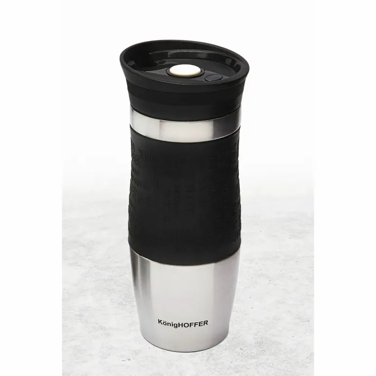 KönigHOFFER LOARA Kubek termiczny 400 ml czarny / stal nierdzewna