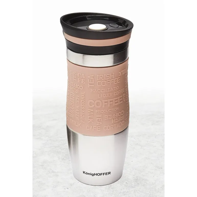 KönigHOFFER LOARA Kubek termiczny 400 ml / cappuccino / stal nierdzewna