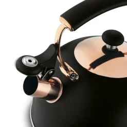 KönigHOFFER | MORENA Czajnik tradycyjny z gwizdkiem 2,3 l rose gold / czarny