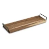 KONIGHOFFER AKACJOWA DESKA DO SERWOWANIA CZARNE UCHWYTY 42,5X12X4,5CM