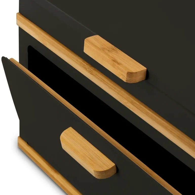 KONIGHOFFER ARTESANO Chlebak stalowy 38x20x23 cm / dwupoziomowy / czarny