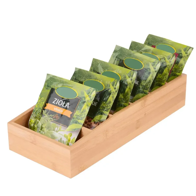 KONIGHOFFER Bambusowy organizer na przyprawy 15x35x7 cm / 6 przegródek