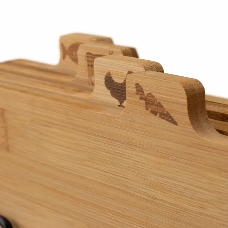 KONIGHOFFER CEDAR Zestaw 4 desek do krojenia ze stojakiem 29x21x7 cm / drewno bambusowe