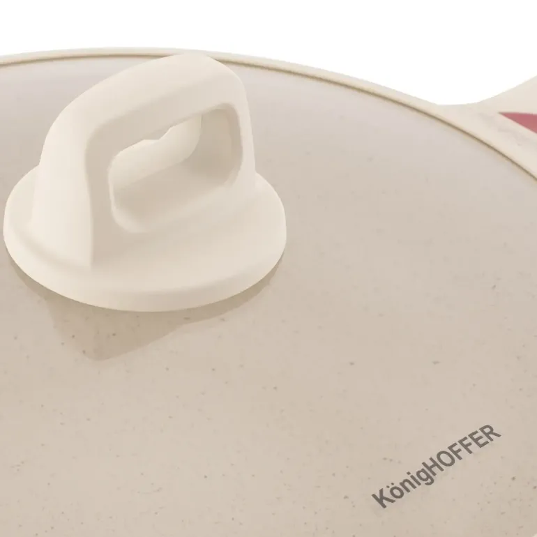 KONIGHOFFER CREAMY MARBLE Patelnia głęboka z pokrywką 28x8,5 cm / indukcja
