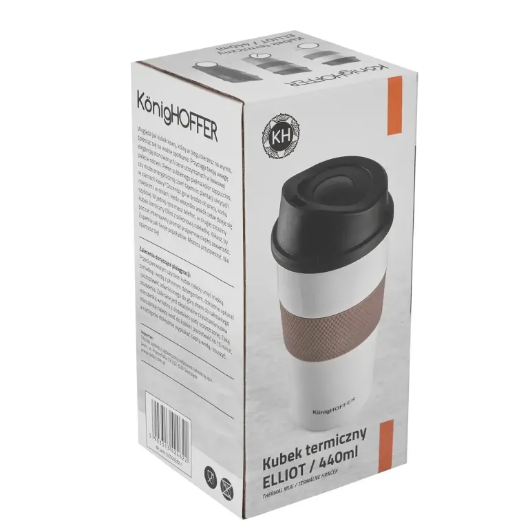 KonigHOFFER ELLIOT Kubek termiczny 440 ml / biały / stal nierdzewna