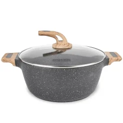 KonigHOFFER FEGATO Garnek granitowy z pokrywką 6,2 L / Greblon C3 Granite