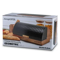 KONIGHOFFER GEOMETRIC CHLEBAK BAMBUSOWY CZARNY 36X25X16,8CM