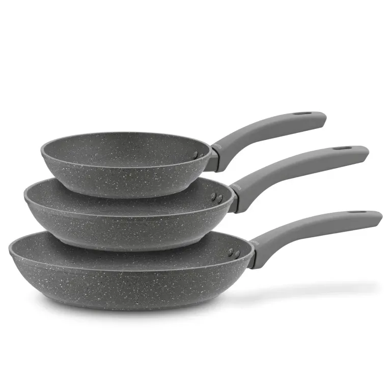 KONIGHOFFER GREYS MARBLE KOMPLET 3 PATELNI 20/24/28 CM MARMUROWE / SZARE / INDUKCJA