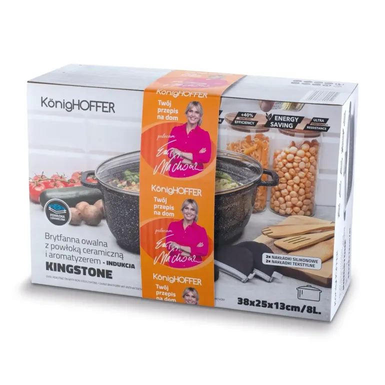 KonigHOFFER KINGSTONE Brytfanna owalna 8 l z aromatyzerem / powłoka ceramiczna