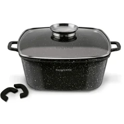 KONIGHOFFER KINGSTONE GARNEK CERAMICZNY 28 CM KWADRATOWY Z AROMATYZEREM I 2 NAKŁADKI