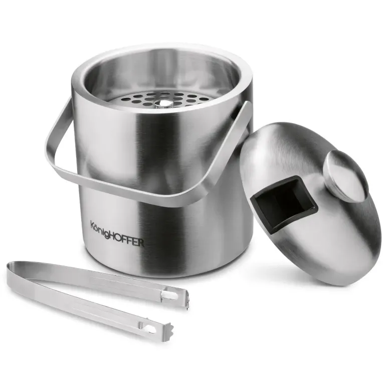 KONIGHOFFER LUGO Wiaderko do lodu ze szczypcami 1,3 L / stal nierdzewna satynowana