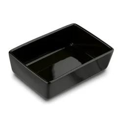 KONIGHOFFER MASELNICZKA PORCELANOWA NBC Z POKRYWKĄ I NOŻYKIEM 15,8X11X6 CM CZARNA