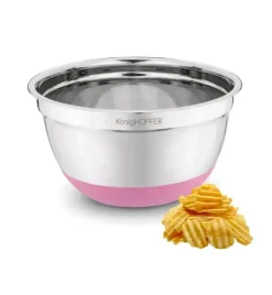 KONIGHOFFER MISKA NIERDZEWNA SATYNOWA 16X8,5CM SILIKONOWA PODSTAWA RÓŻOWA