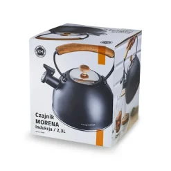 KONIGHOFFER MORENA CZAJNIK 2,3 L Z DREWNIANĄ RĄCZKĄ / CZARNY / INDUKCJA