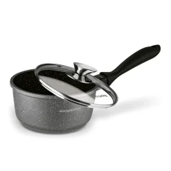 KONIGHOFFER POLLO GREY Zestaw garnków z pokrywkami 8 el + 2 nakładki na uchwyty / indukcja / szary nakrapiany