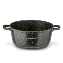 KONIGHOFFER POLLO Zestaw garnków z pokrywkami 8 el + 2 nakładki na uchwyty / indukcja / szary nakrapiany