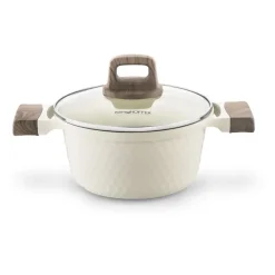 KONIGHOFFER ROSTI GARNEK 2,5 L Z POKRYWKĄ 20 CM KREMOWY / INDUKCJA
