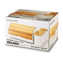 KONIGHOFFER VOLANO Zestaw chlebak + pojemniki kawa, herbata, cukier / biały