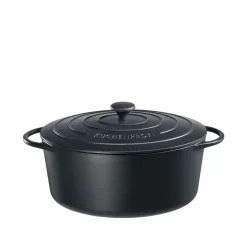KUCHENPROFI Owalny garnek żeliwny z pokrywką PROVENCE / 12,5 L / czarny / FreeForm