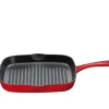 KUCHENPROFI PROVENCE Żeliwna patelnia grillowa 26 cm / czerwona