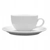 LUBIANA AMERYKA 0107 Filiżanka 350 ml ze spodkiem 16,5 cm - 6 sztuk / porcelana biała