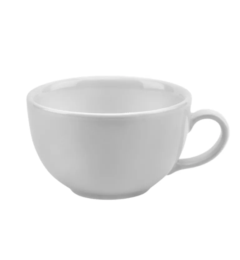 LUBIANA AMERYKA 0107 Filiżanka 350 ml ze spodkiem 16,5 cm - 6 sztuk / porcelana biała