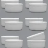 LUBIANA AMERYKA 18 x Czarka / salaterka z relifem ø 11,5 cm / porcelana