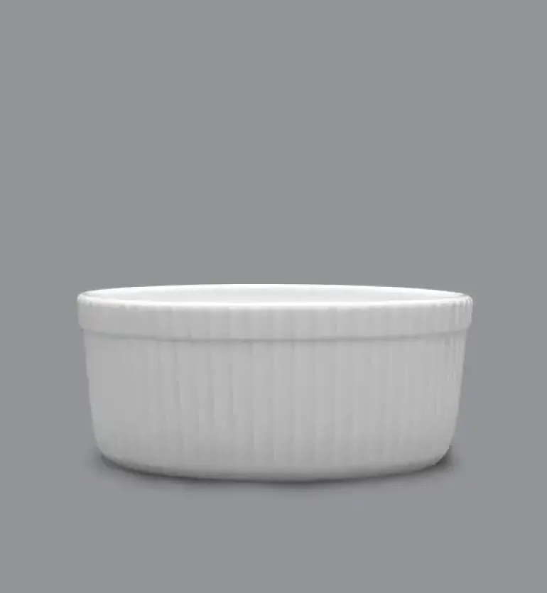 LUBIANA AMERYKA 6 x Czarka / salaterka z relifem ø 11,5 cm / porcelana
