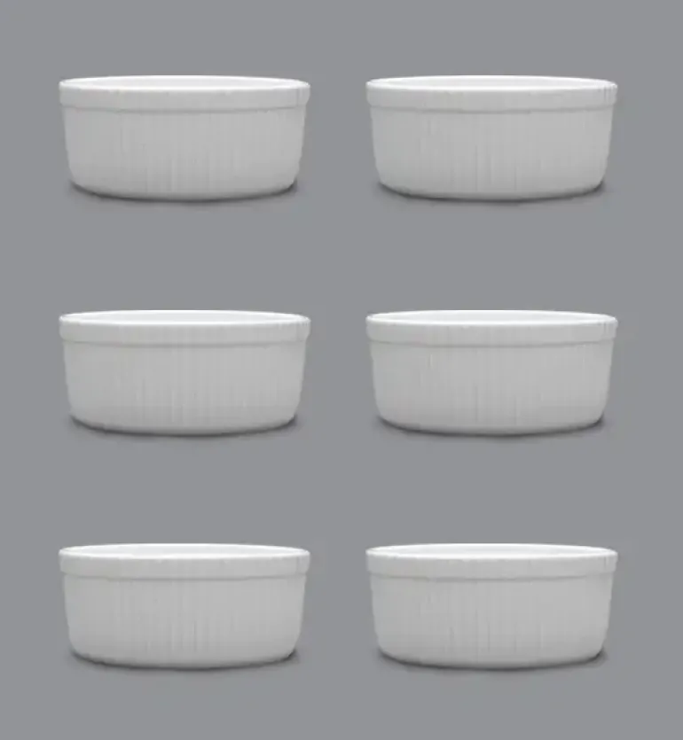 LUBIANA AMERYKA 6 x Czarka / salaterka z reliefem ø 9 cm / porcelana