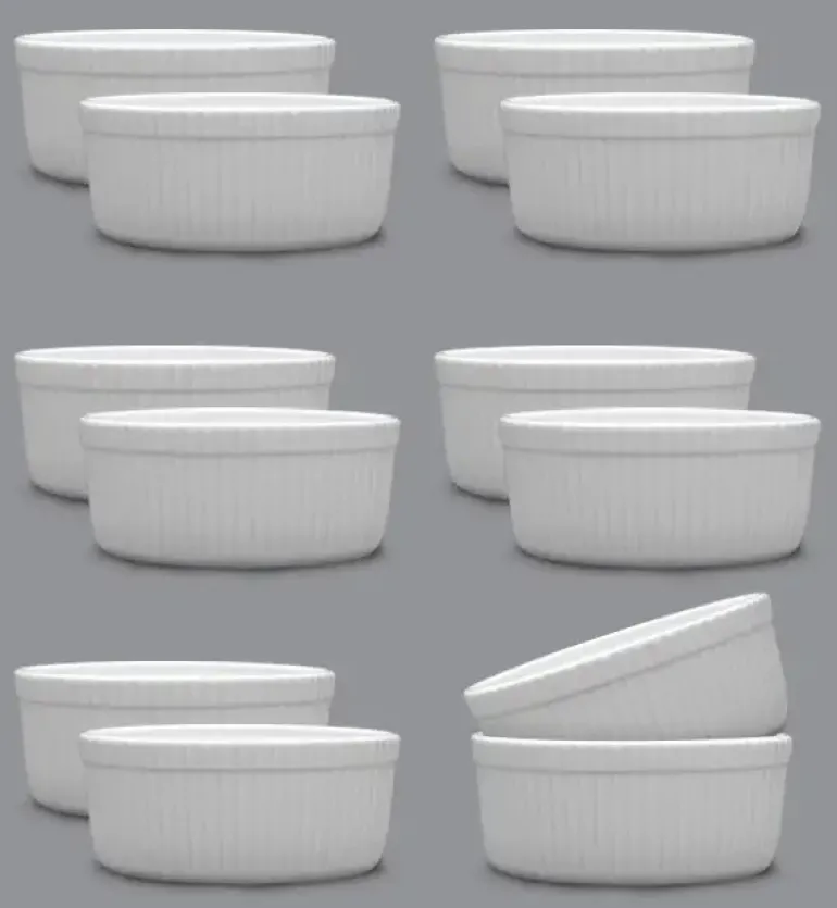 LUBIANA AMERYKA 60 x Czarka / salaterka z relifem ø 11,5 cm / porcelana