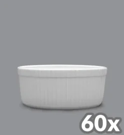 LUBIANA AMERYKA 60 x Czarka / salaterka z relifem ø 11,5 cm / porcelana