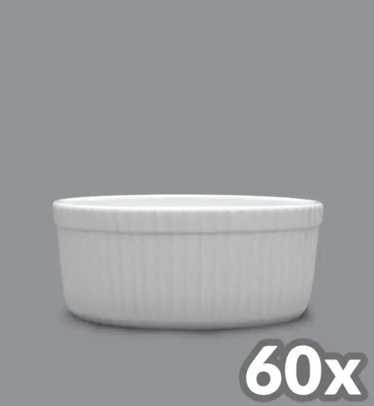 LUBIANA AMERYKA 60 x Czarka / salaterka z relifem ø 11,5 cm / porcelana