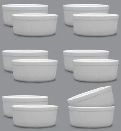 LUBIANA AMERYKA 12 x Czarka / salaterka z relifem ø 11,5 cm / porcelana