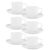 LUBIANA ANKARA Filiżanka do espresso 100 ml ze spodkiem 12 cm x 6 sztuk | biała porcelana luz