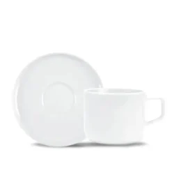 LUBIANA ANKARA Filiżanka do espresso 100 ml ze spodkiem 12 cm x 12 sztuk | biała porcelana luz