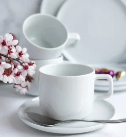 LUBIANA ANKARA | Serwis obiadowo - kawowy 84 el dla 12 osób | biała porcelana