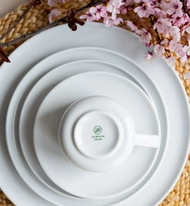 LUBIANA ANKARA | Serwis obiadowo - kawowy 120 el dla 24 osób | biała porcelana