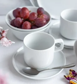 LUBIANA ANKARA | Serwis obiadowo - kawowy 144 el dla 24 osób | biała porcelana