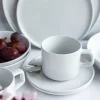 LUBIANA ANKARA | Serwis obiadowo - kawowy 72 el dla 12 osób | biała porcelana