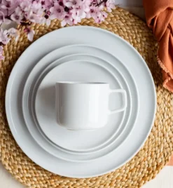 LUBIANA ANKARA | Serwis obiadowo - kawowy 72 el dla 12 osób | biała porcelana
