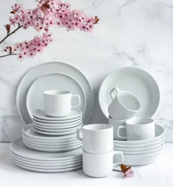 LUBIANA ANKARA | Serwis obiadowo - kawowy 30 el dla 6 osób | biała porcelana