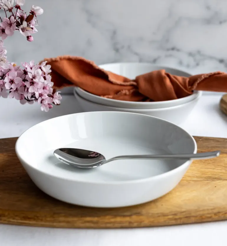 LUBIANA ANKARA | Talerz głęboki 20 cm x 6 sztuk | biała porcelana luz