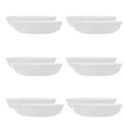 LUBIANA ANKARA | Talerz głęboki 20 cm x 12 sztuk | biała porcelana luz
