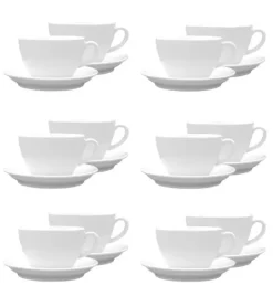 LUBIANA BISTRO / NANA 12x Filiżanka 400 ml + spodek 17 cm / porcelana