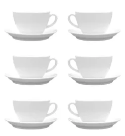LUBIANA BISTRO / NANA 6x Filiżanka 400 ml + spodek 17 cm / porcelana