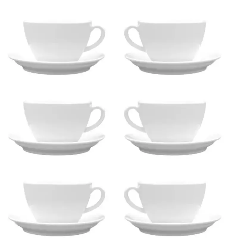 LUBIANA BISTRO / NANA 6x Filiżanka 400 ml + spodek 17 cm / porcelana