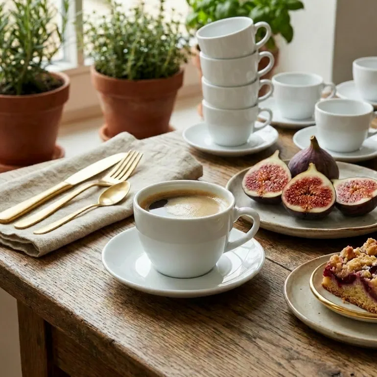 LUBIANA BISTRO / NANA 12x Filiżanka 200 ml + spodek 14,5 cm / porcelana