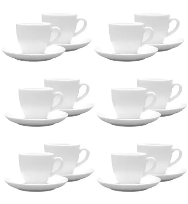 LUBIANA BISTRO / NANA 12x Filiżanka 100 ml + spodek 12 cm / porcelana