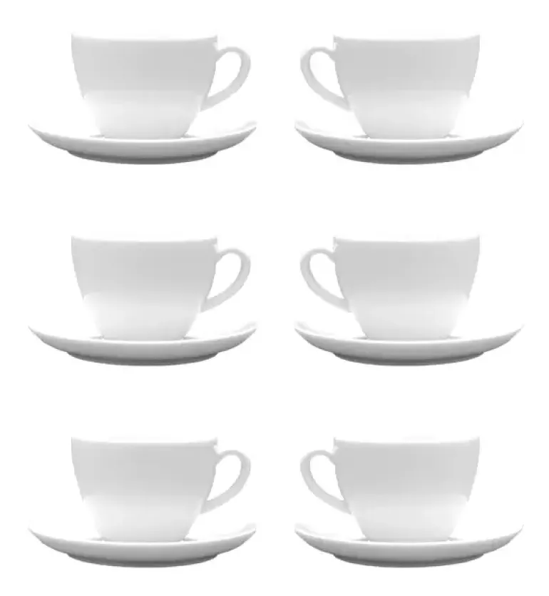 LUBIANA BISTRO / NANA 6x Filiżanka 200 ml + spodek 14,5 cm / porcelana